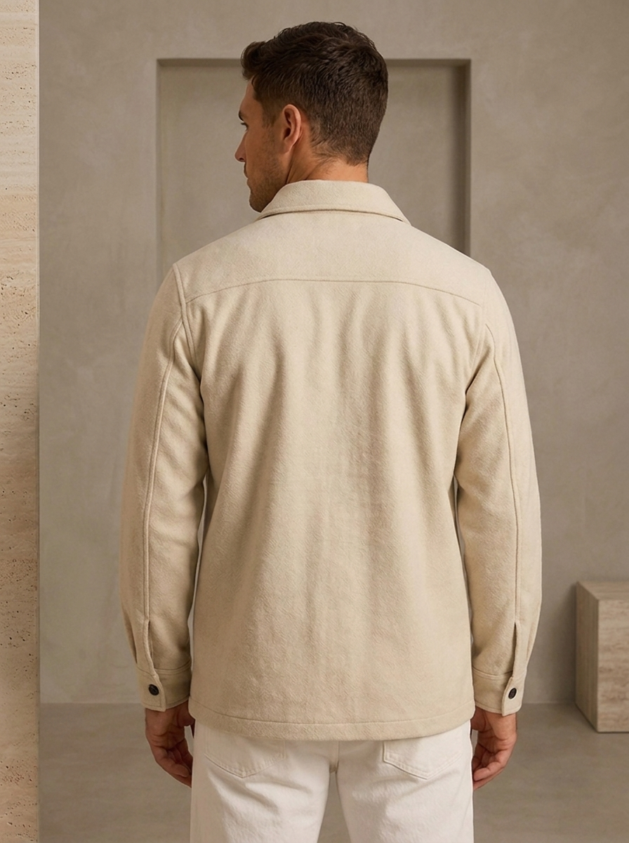 Men's relaxed fit wool blend jacket