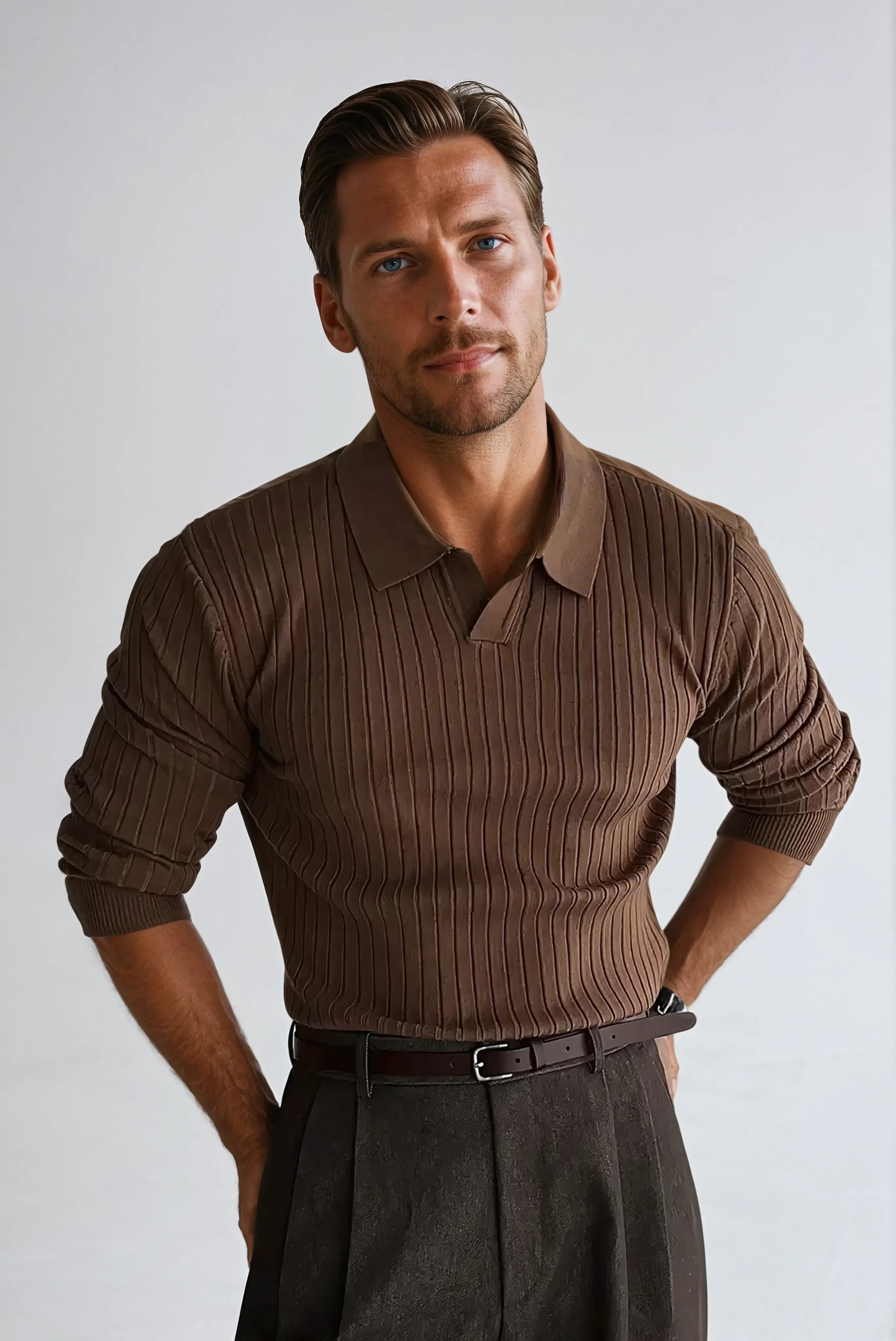 Variant image for Men's Long Sleeve Polo Shirt-1