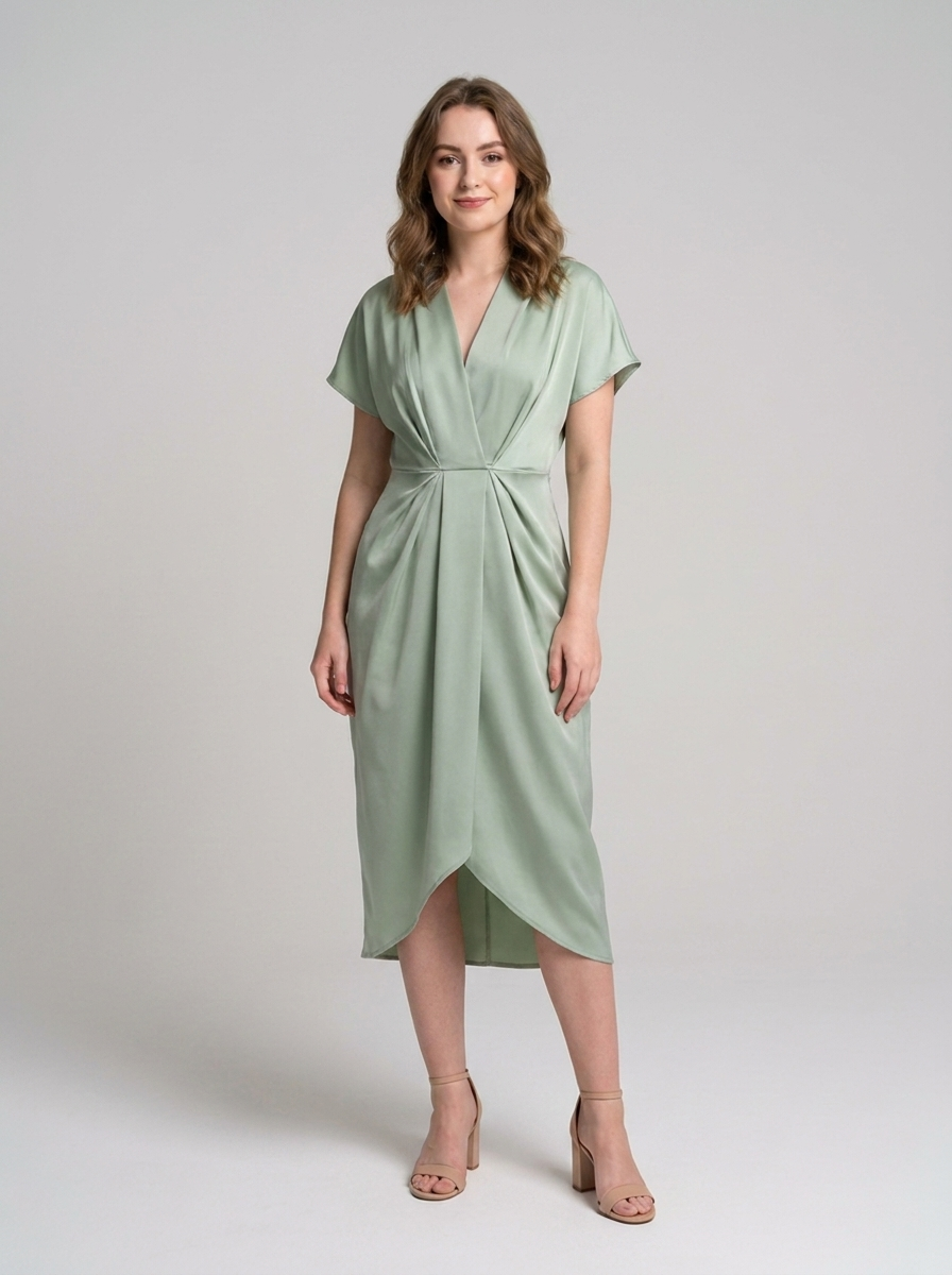 Linen wrap dress with a flattering regular fit