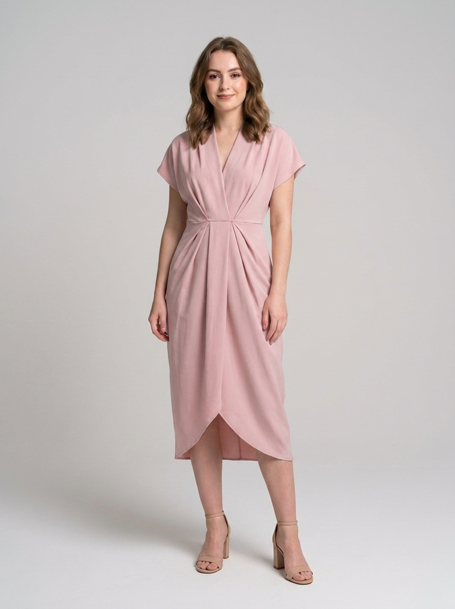 Lightweight linen dress with a wrap tie design