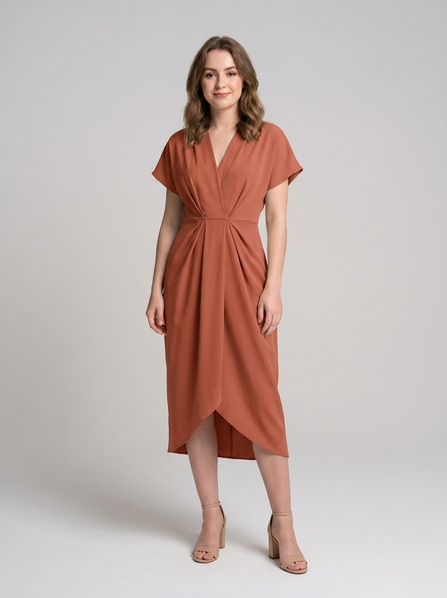 Elegant wrap dress with a natural drape