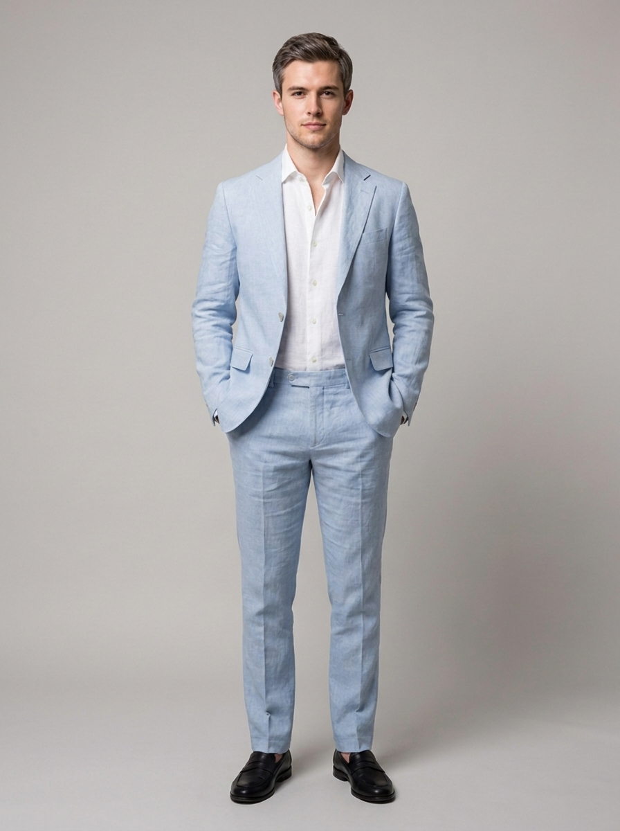 Two piece suit set with matching jacket and trousers