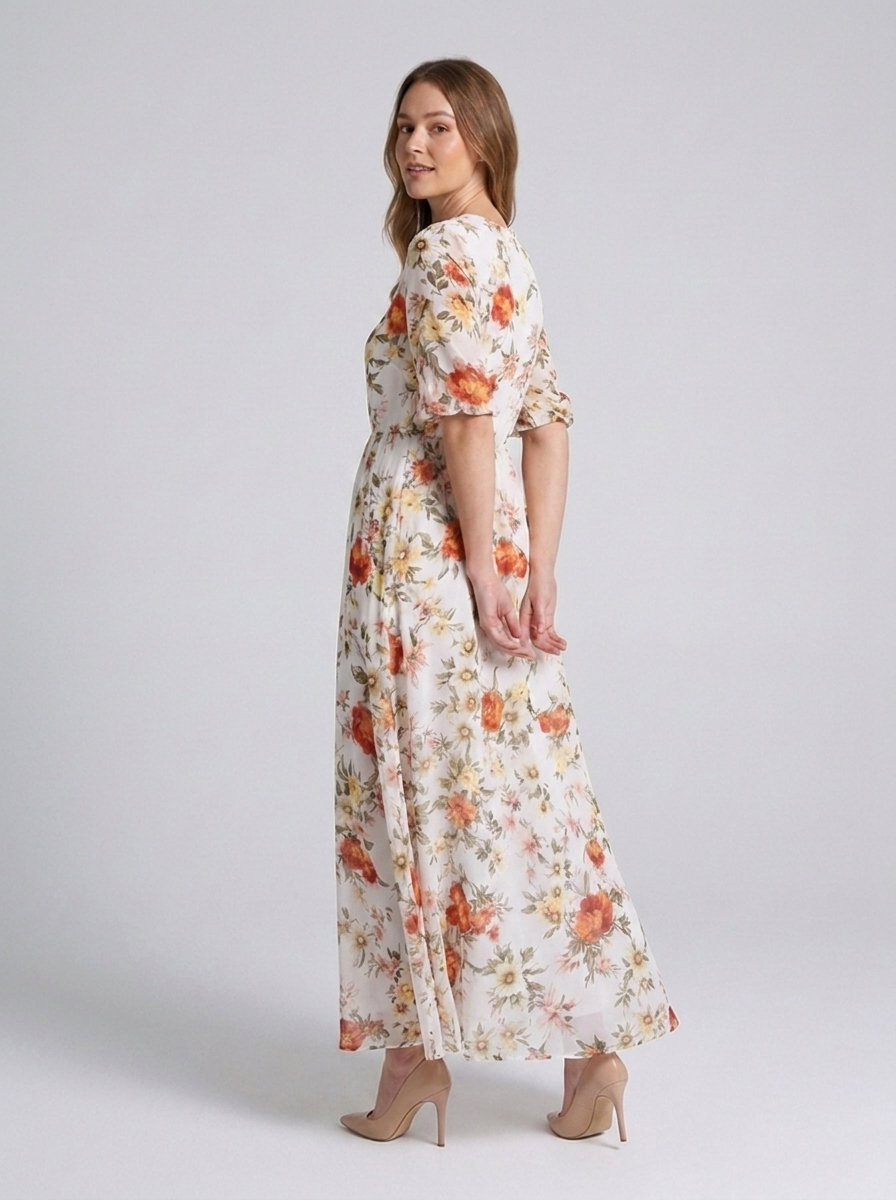 Women's floral maxi dress for holidays and weekend wear