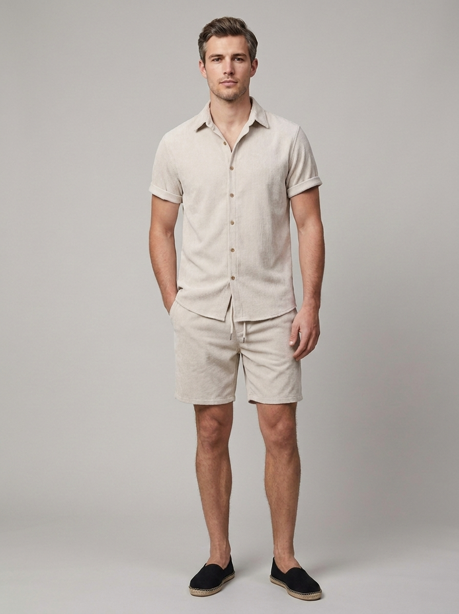 Men's short sleeve two piece outfit for everyday comfort