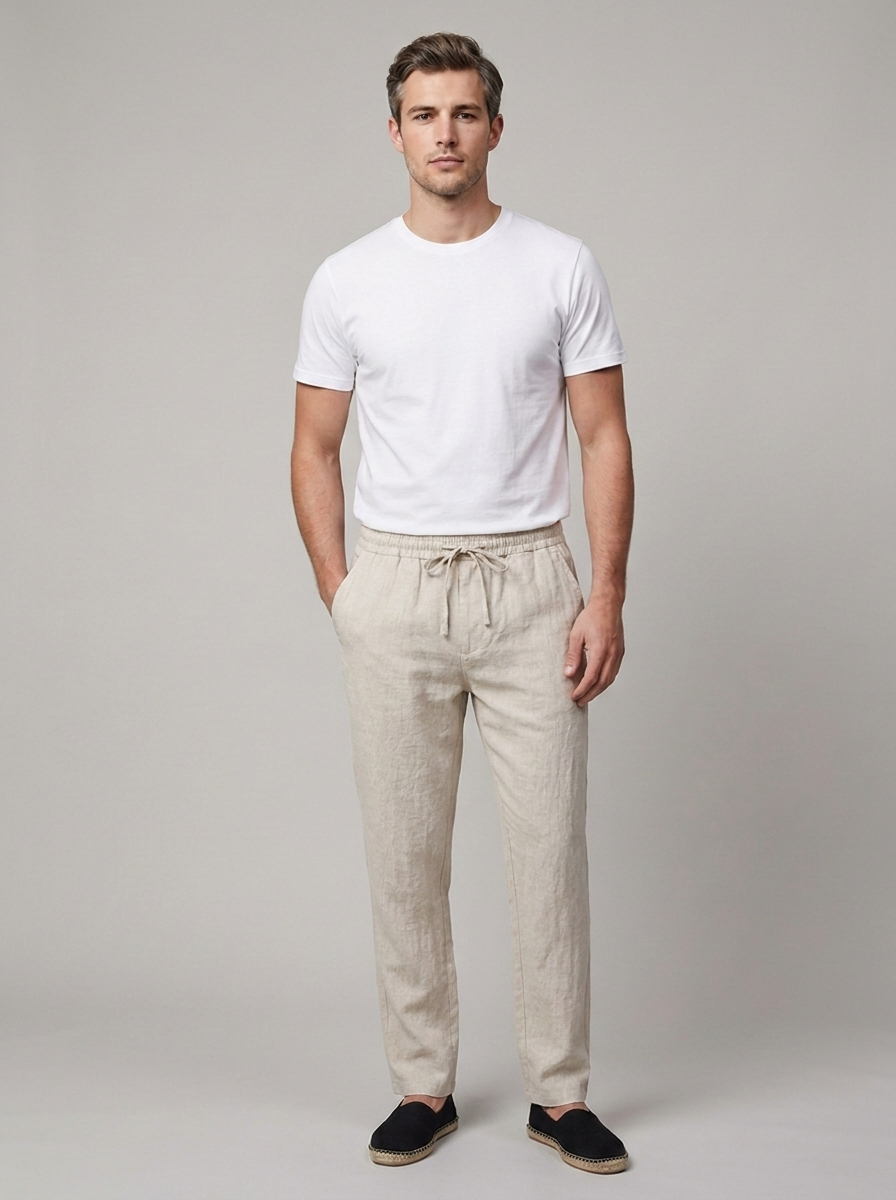 Men's casual linen trousers for versatile styling