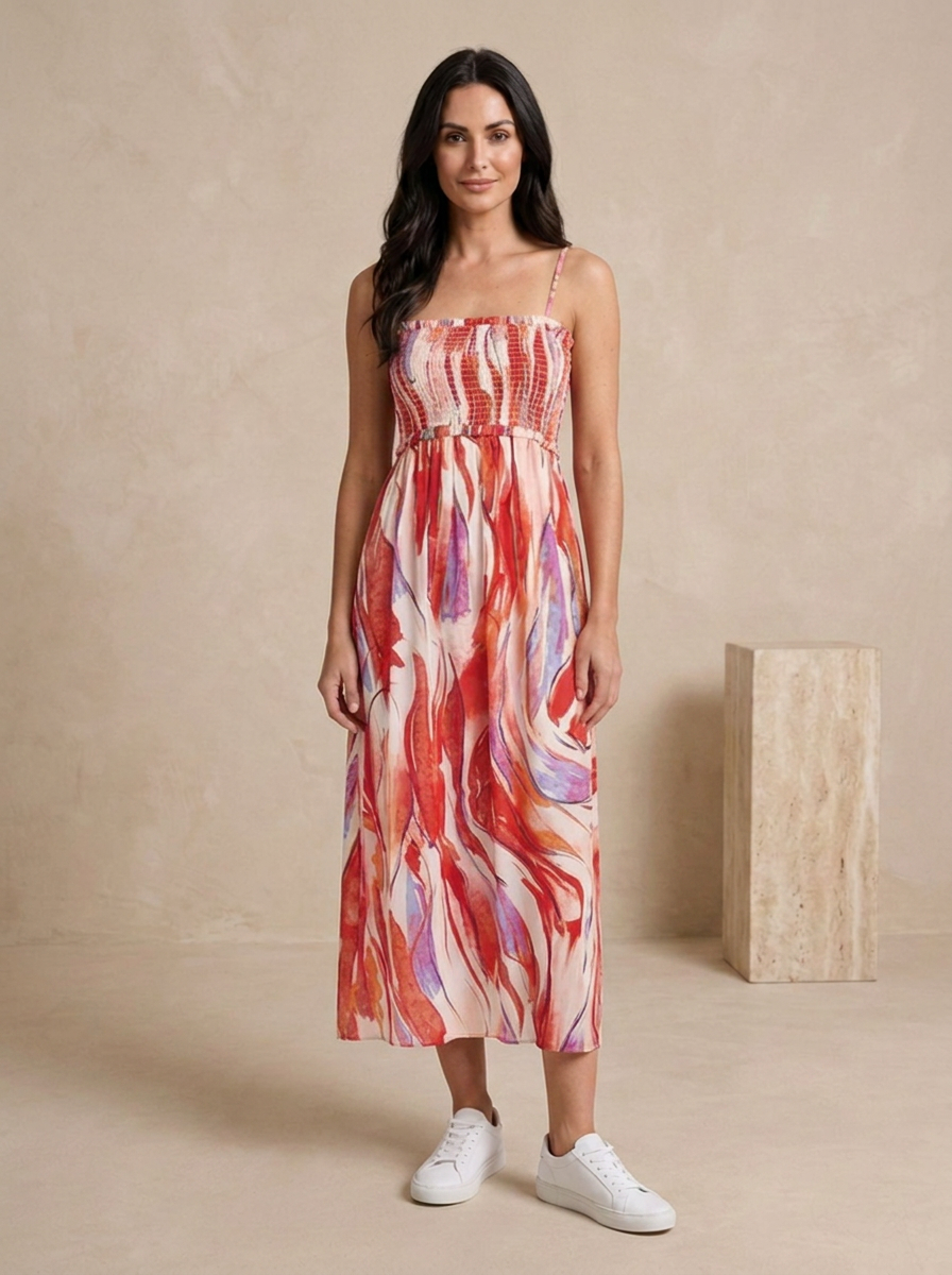 Women's flowing floral dress for casual and special occasions