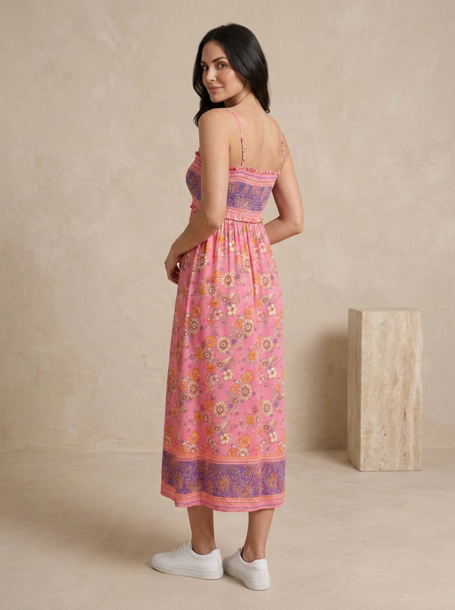 Flowy floral maxi dress for garden parties
