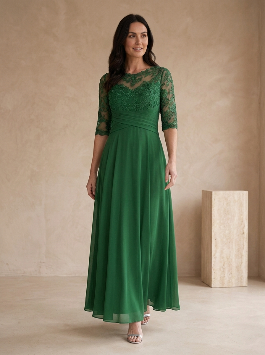 Women's formal gown with a flattering A line fit
