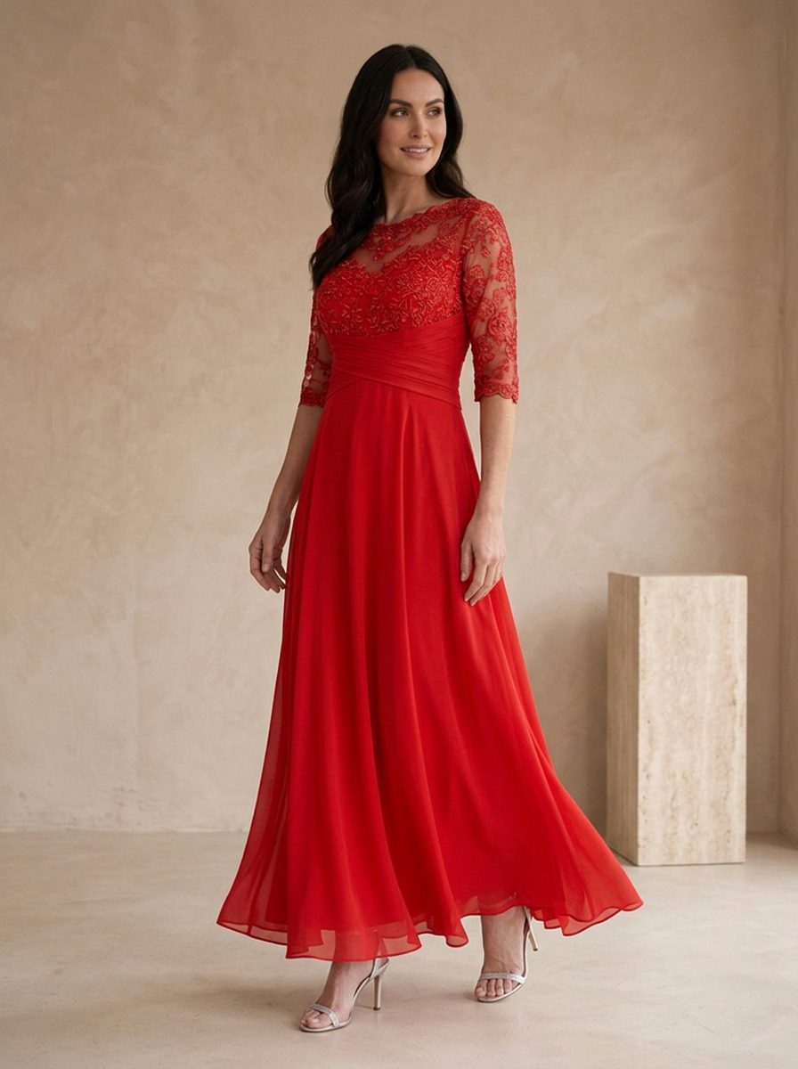 Evening dress with a graceful flowing skirt