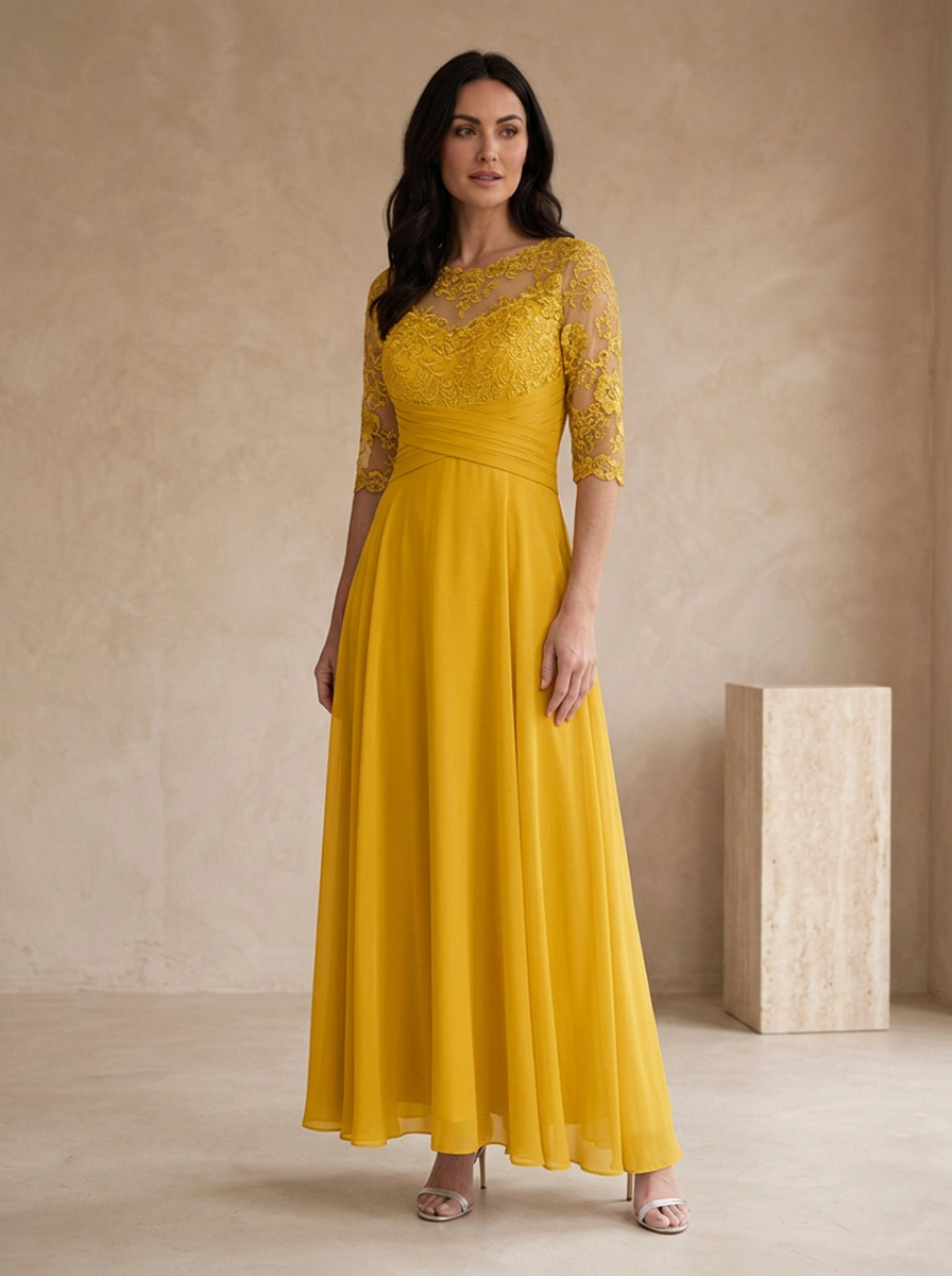 Evening dress with a graceful flowing skirt