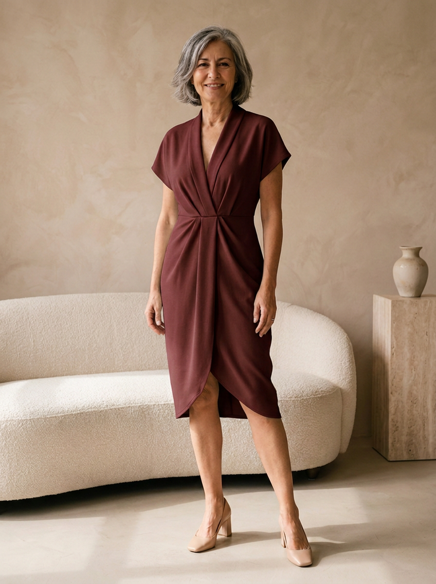 Women's midi dress with a wrap front