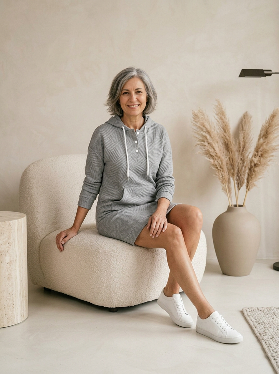 Relaxed fit hoodie dress for everyday wear