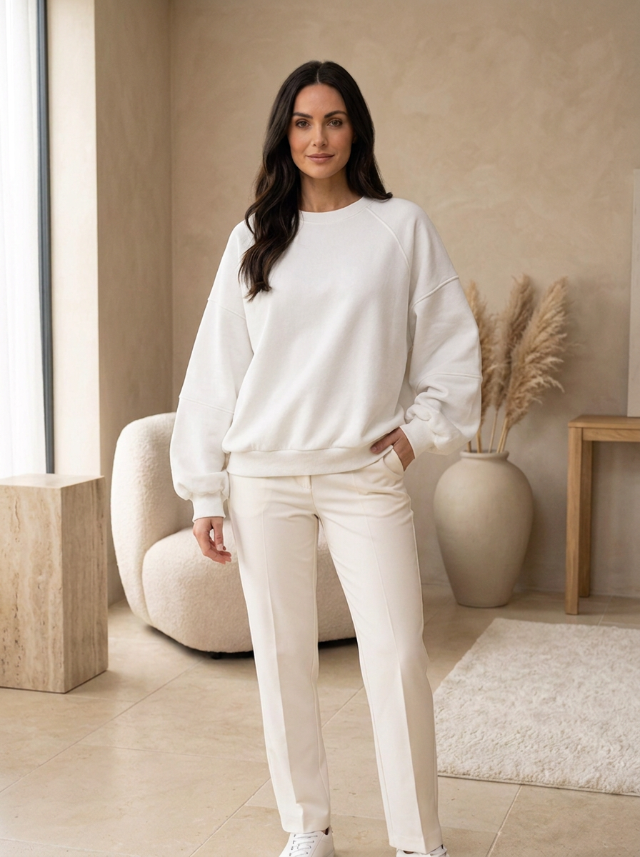 Relaxed fit cotton blend sweatshirt for everyday wear