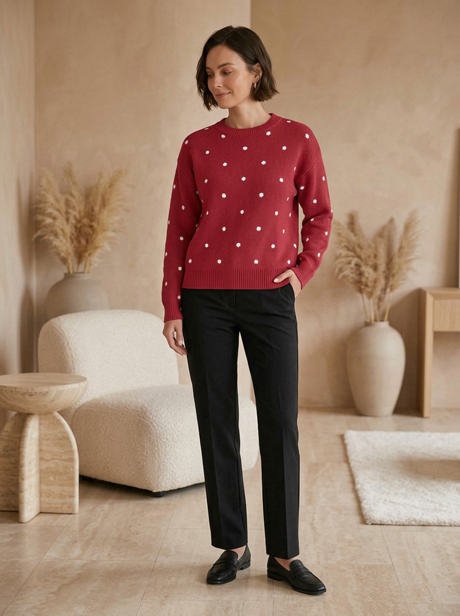 Casual wool blend jumper for work and travel