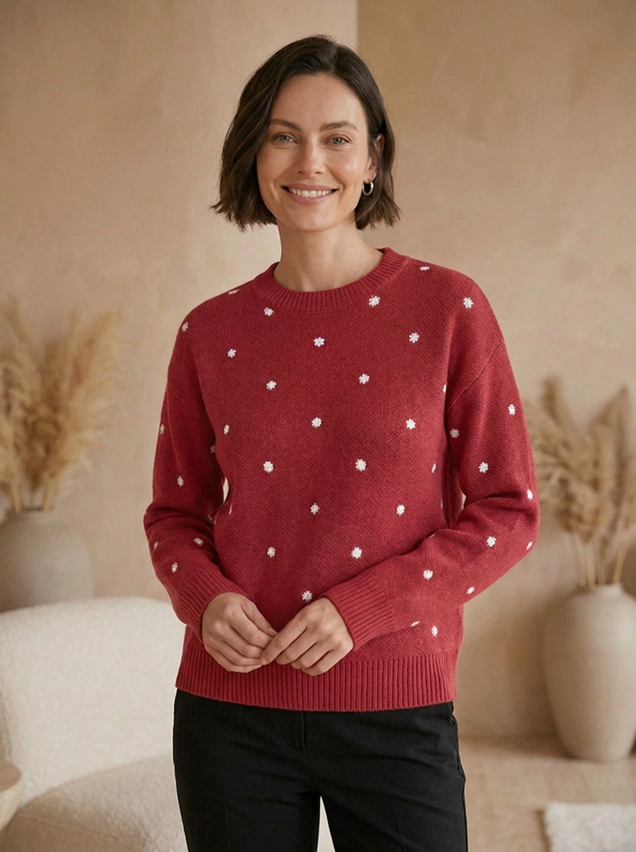 Women's regular fit knit sweater for cooler weather