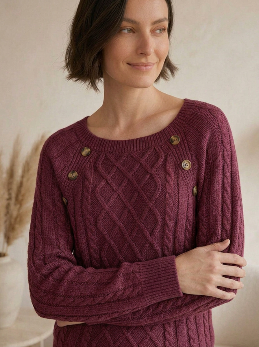 Textured wool knit jumper for daily wear