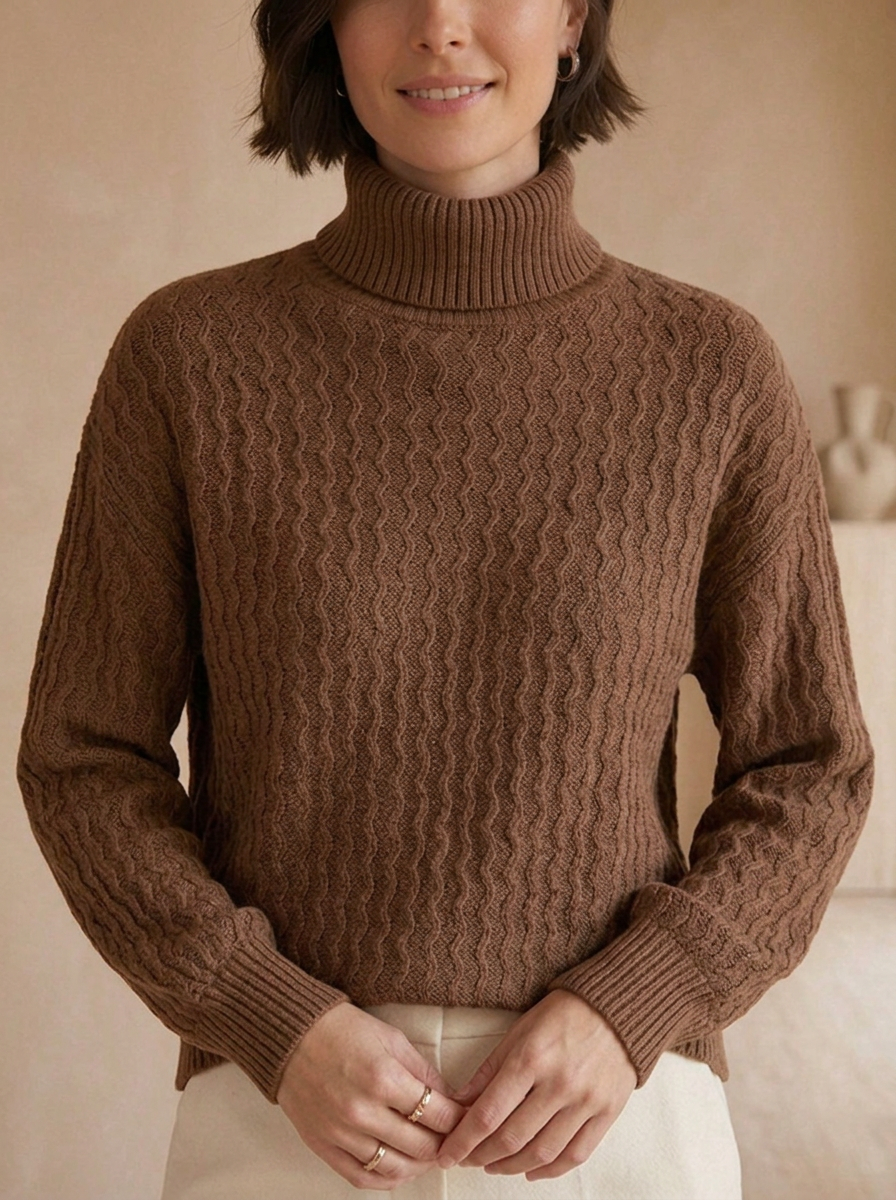 Women's knitted sweater with a classic silhouette