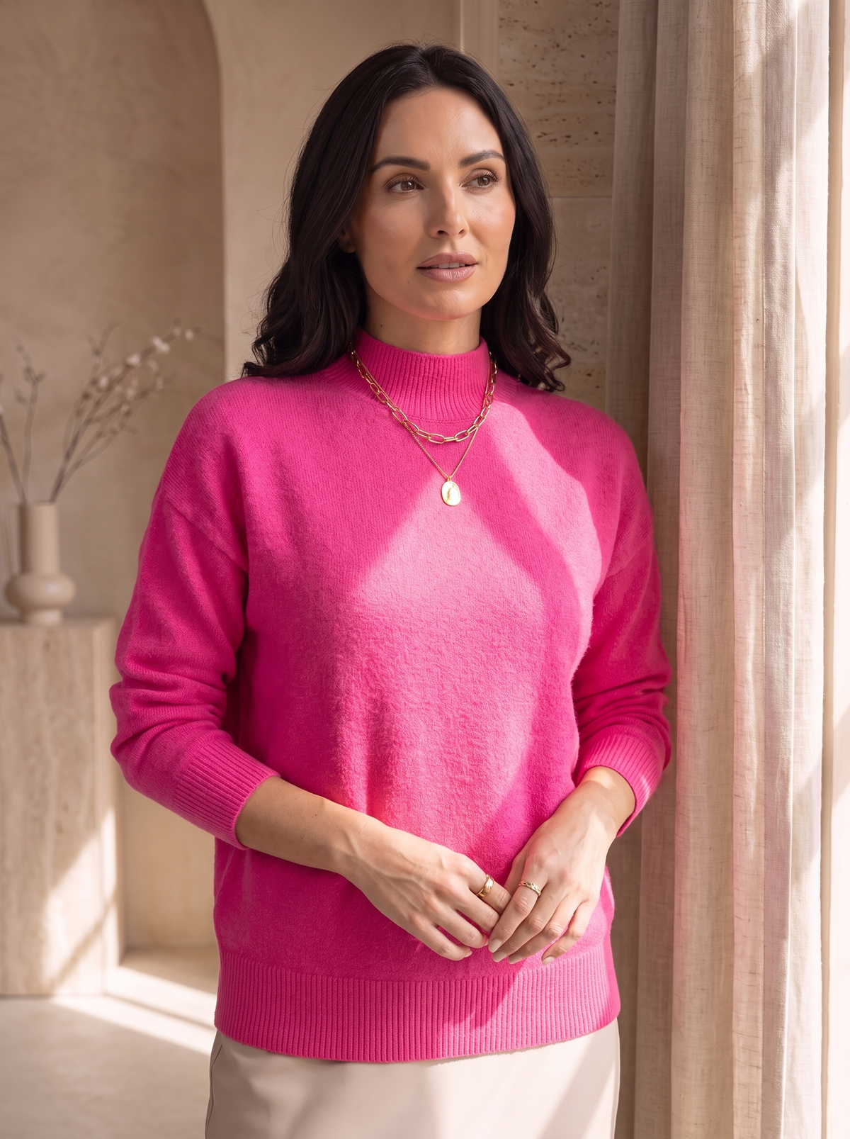 Regular fit knitted sweater women