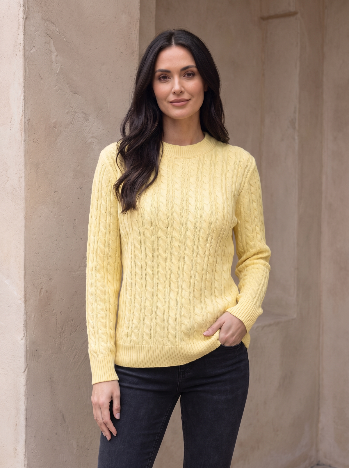 Wool jumper crew neck women