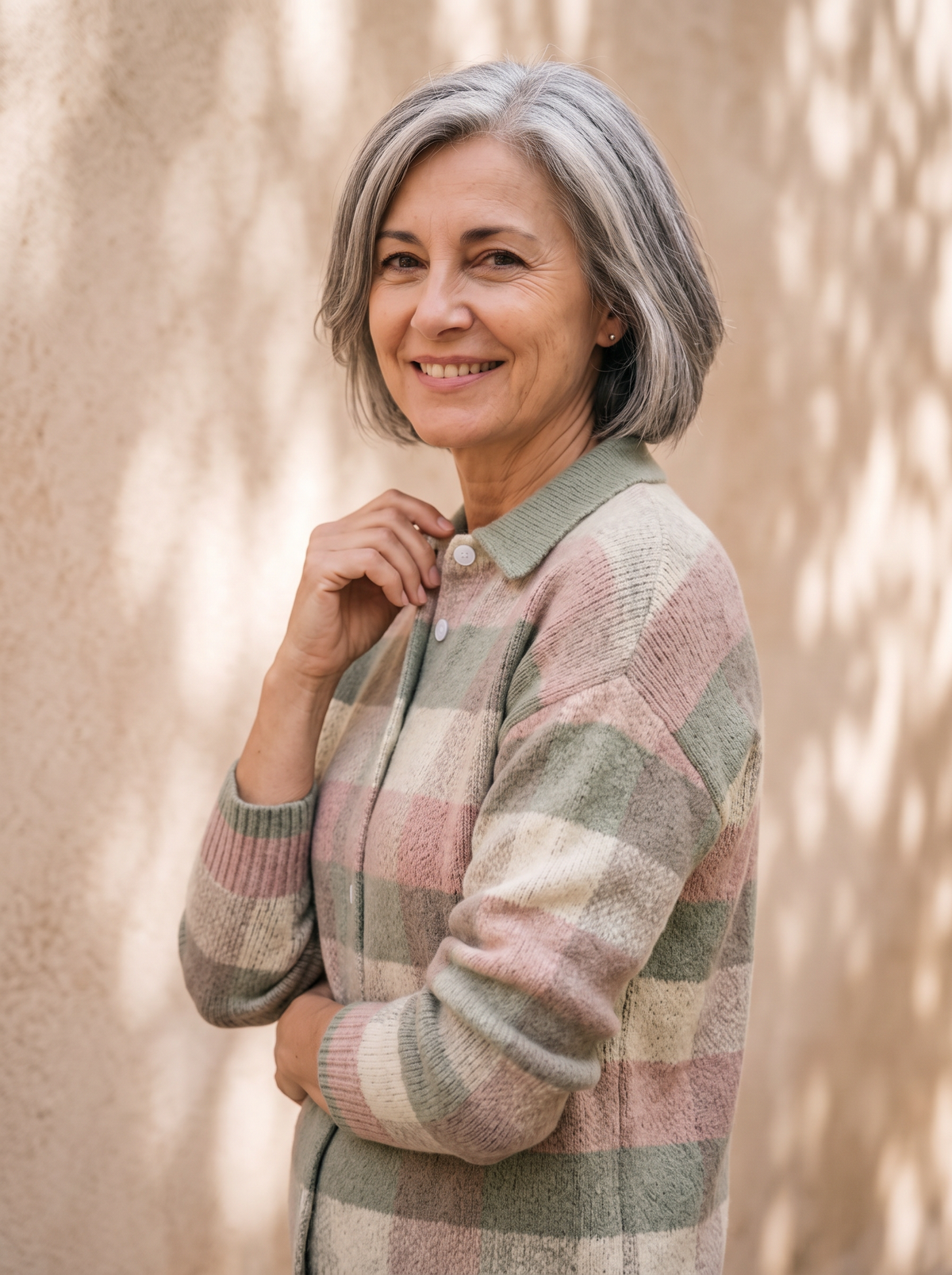 Wool button cardigan women