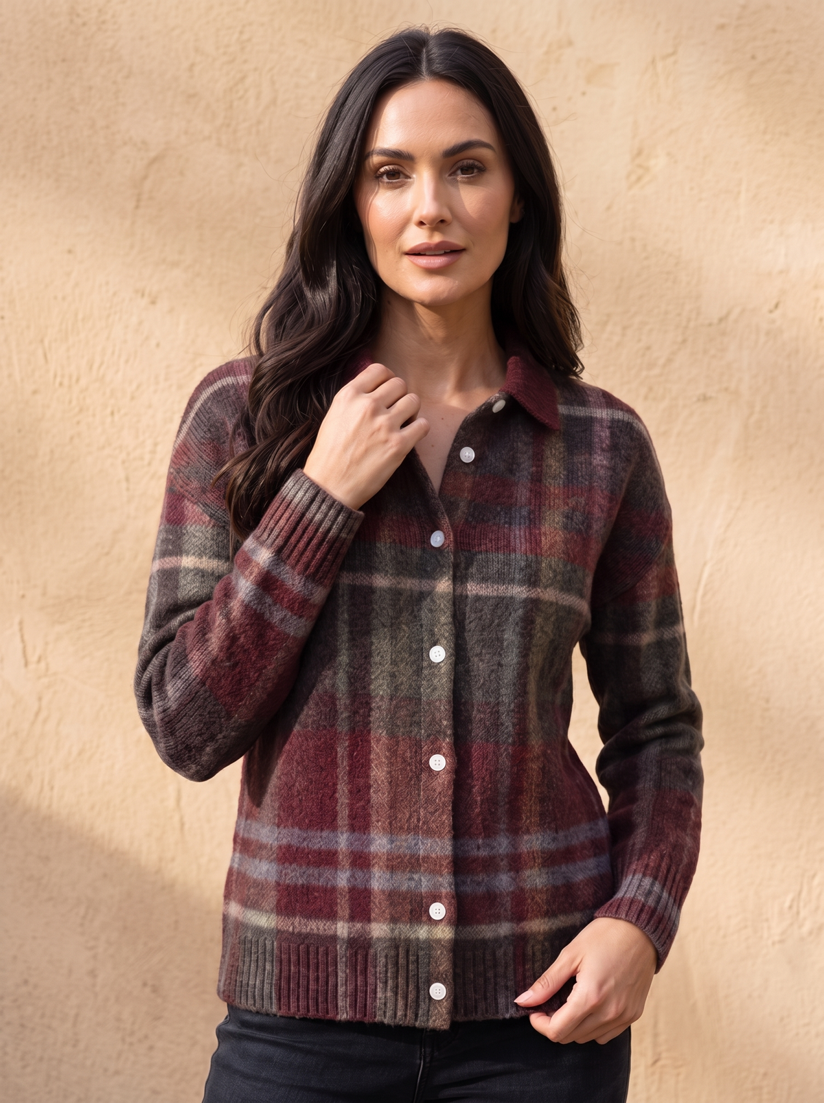 Women's knitted cardigan sweater