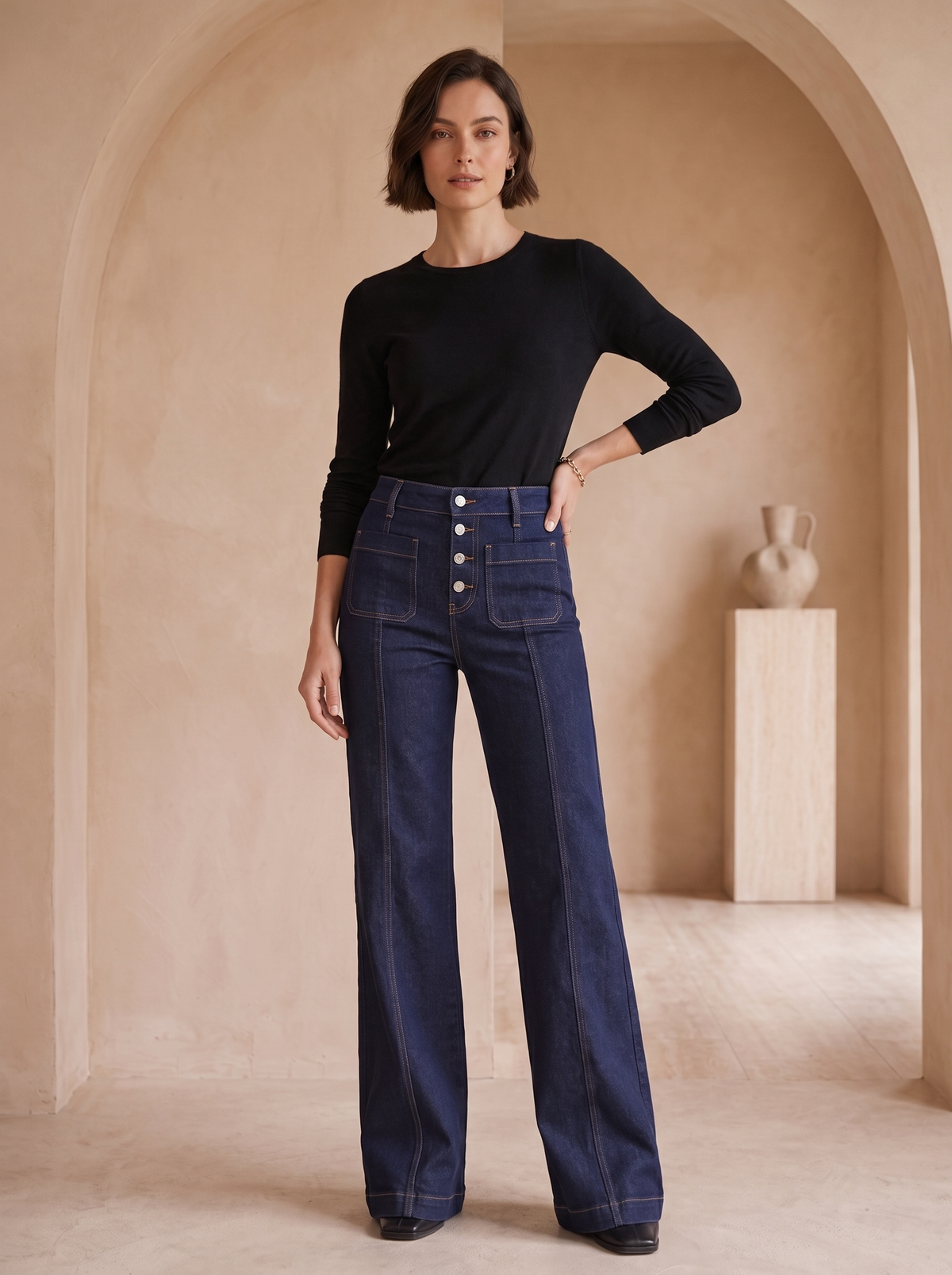 Slim fit flare jeans women
