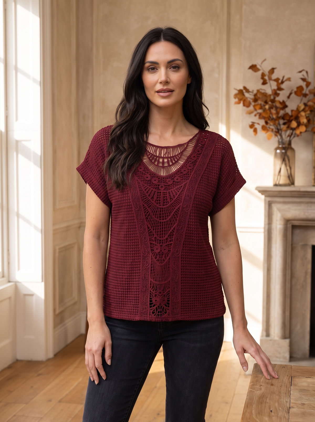 Cotton relaxed fit top women