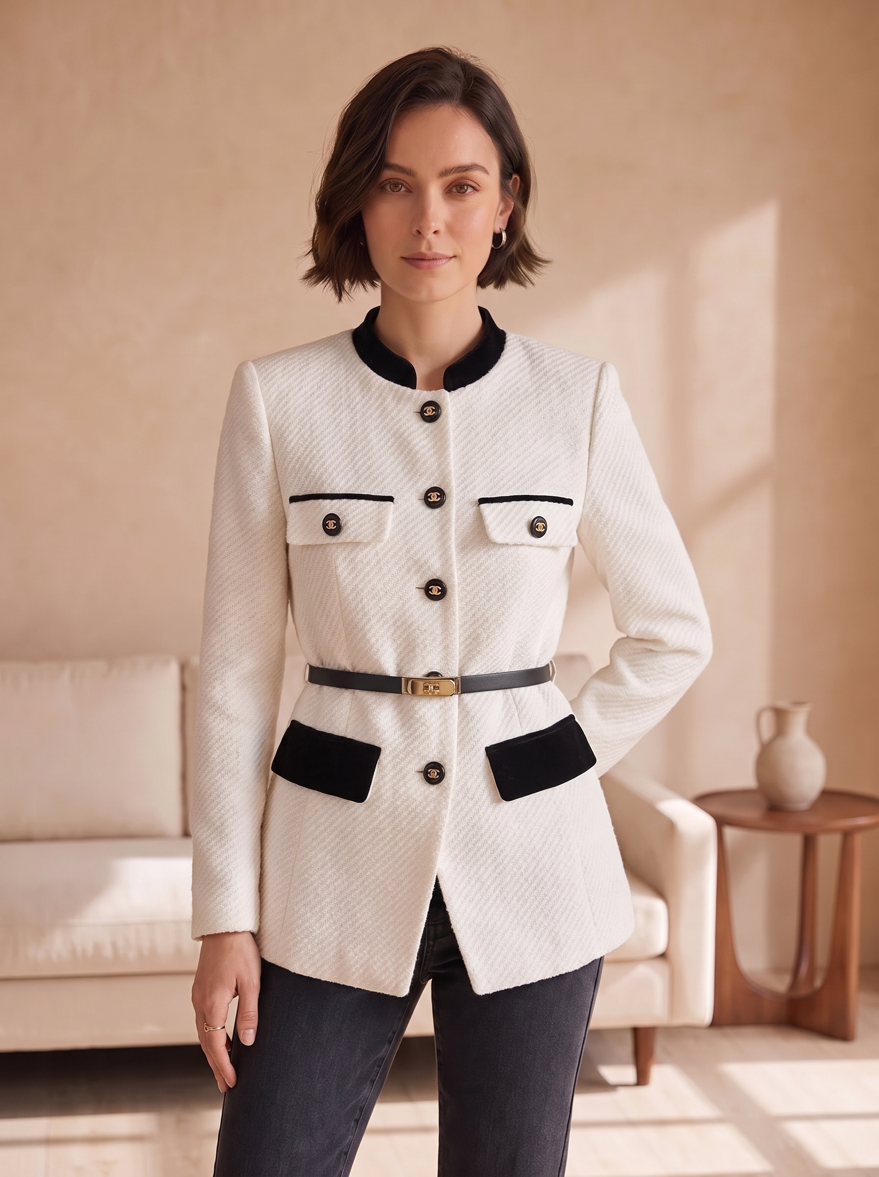 Tailored wool blazer women