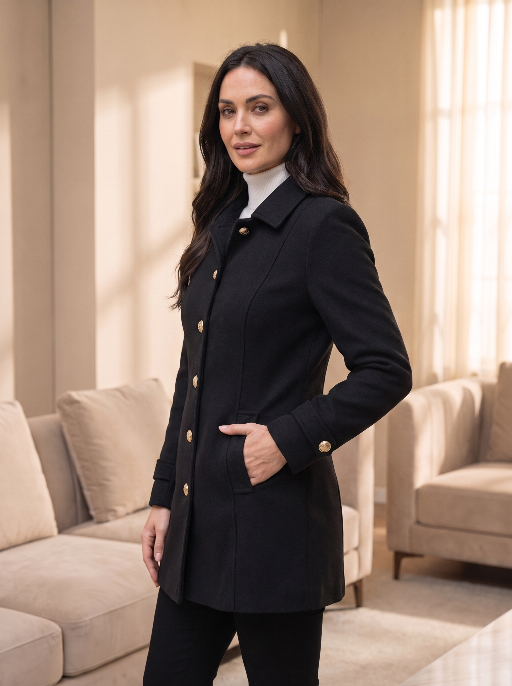 Women's wool tailored coat