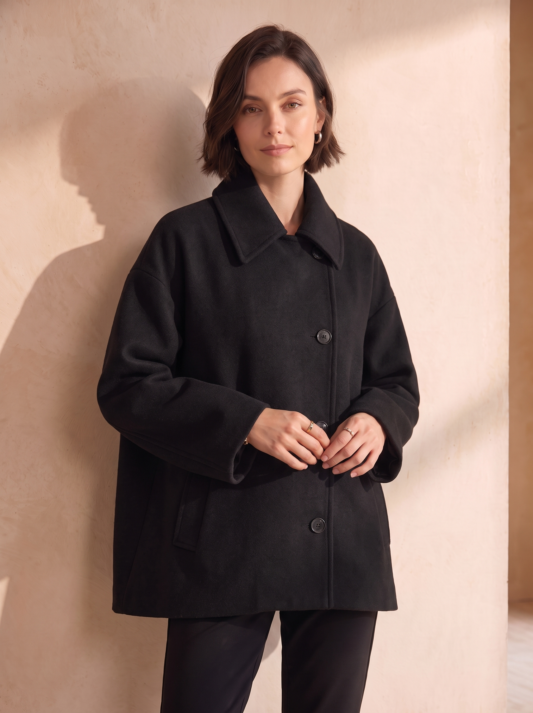Short oversized winter coat women
