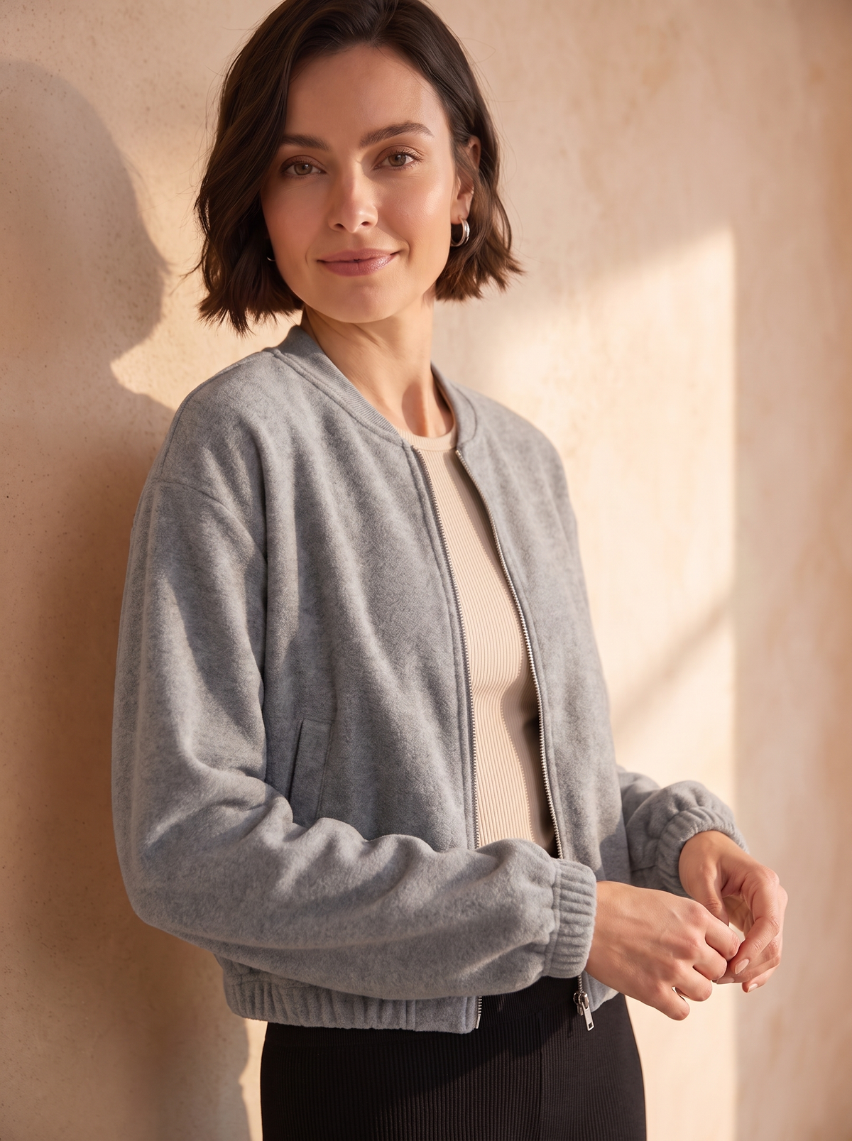 Relaxed fit casual jacket women