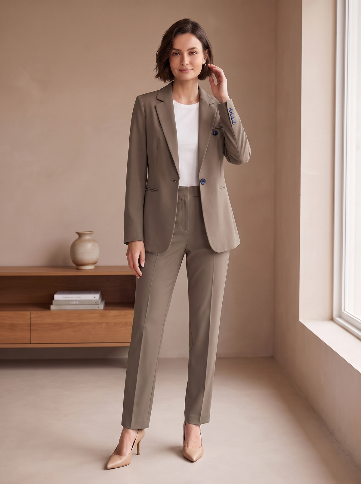 Tailored pants suit women