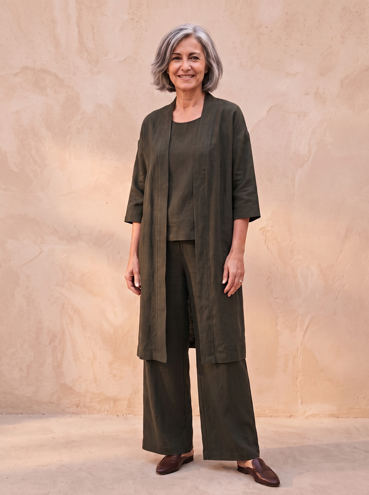 Woven trouser set three piece women