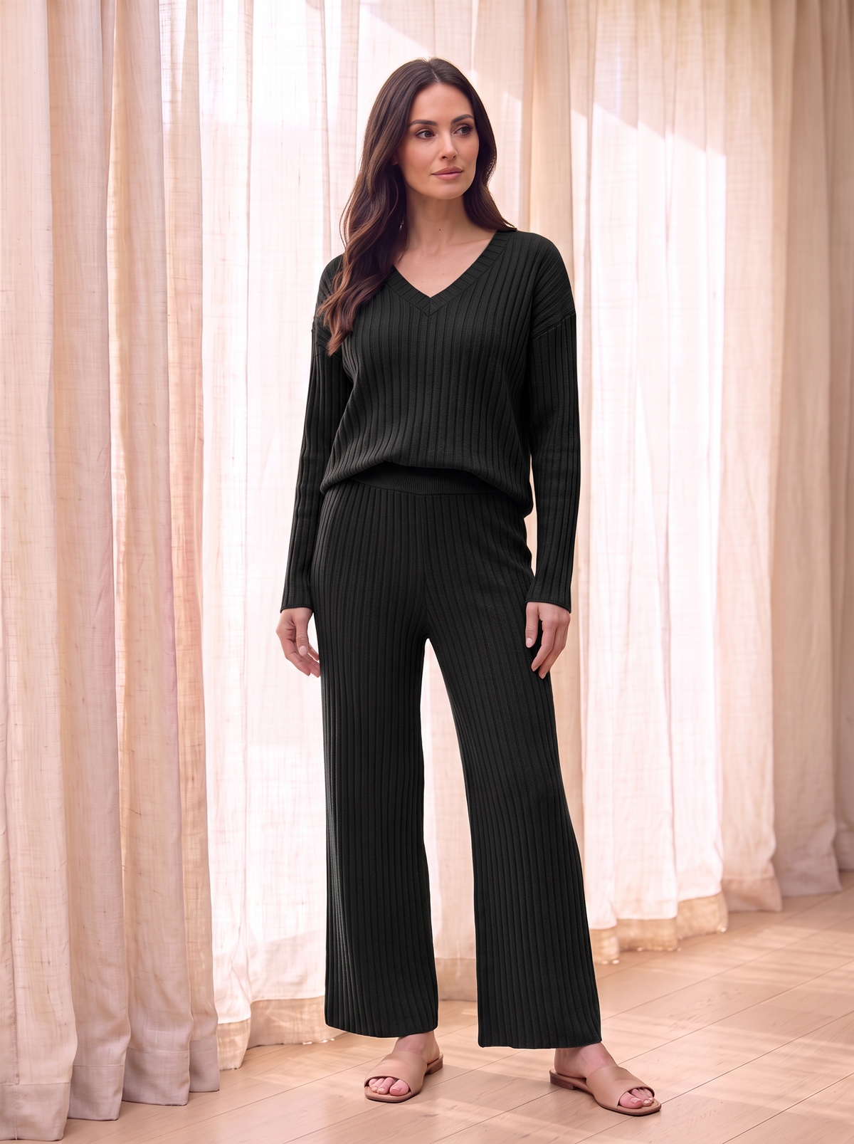 Women's casual knit lounge outfit