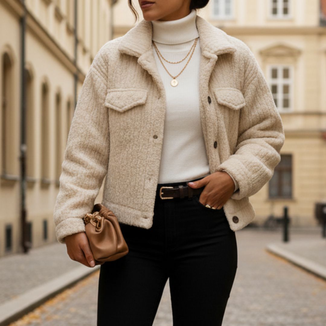 Veste Matelassée à Boutons Coupe Slim Femme
