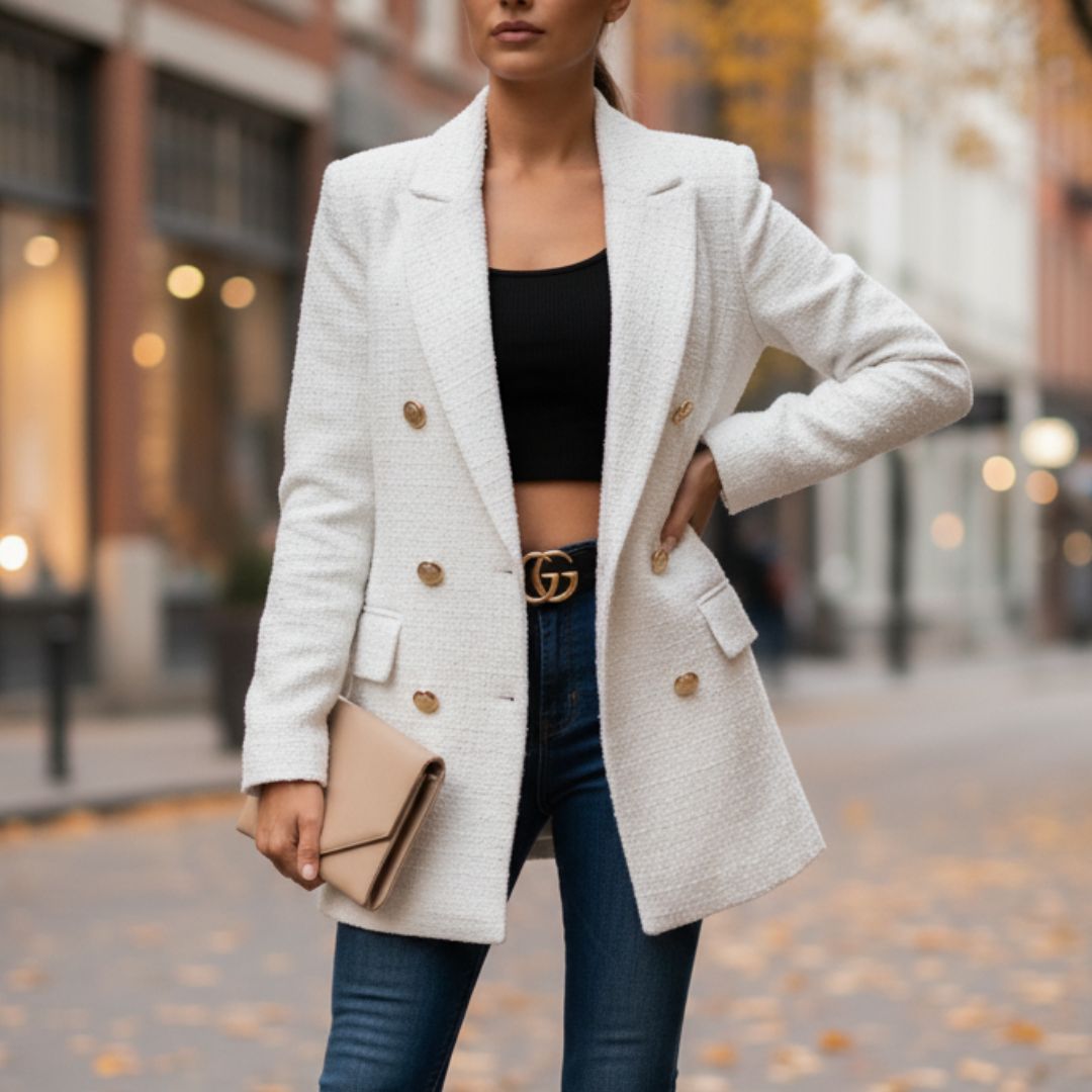 Blazer en tweed pour femme