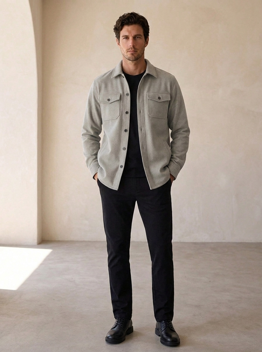 Long sleeve overshirt for everyday layering