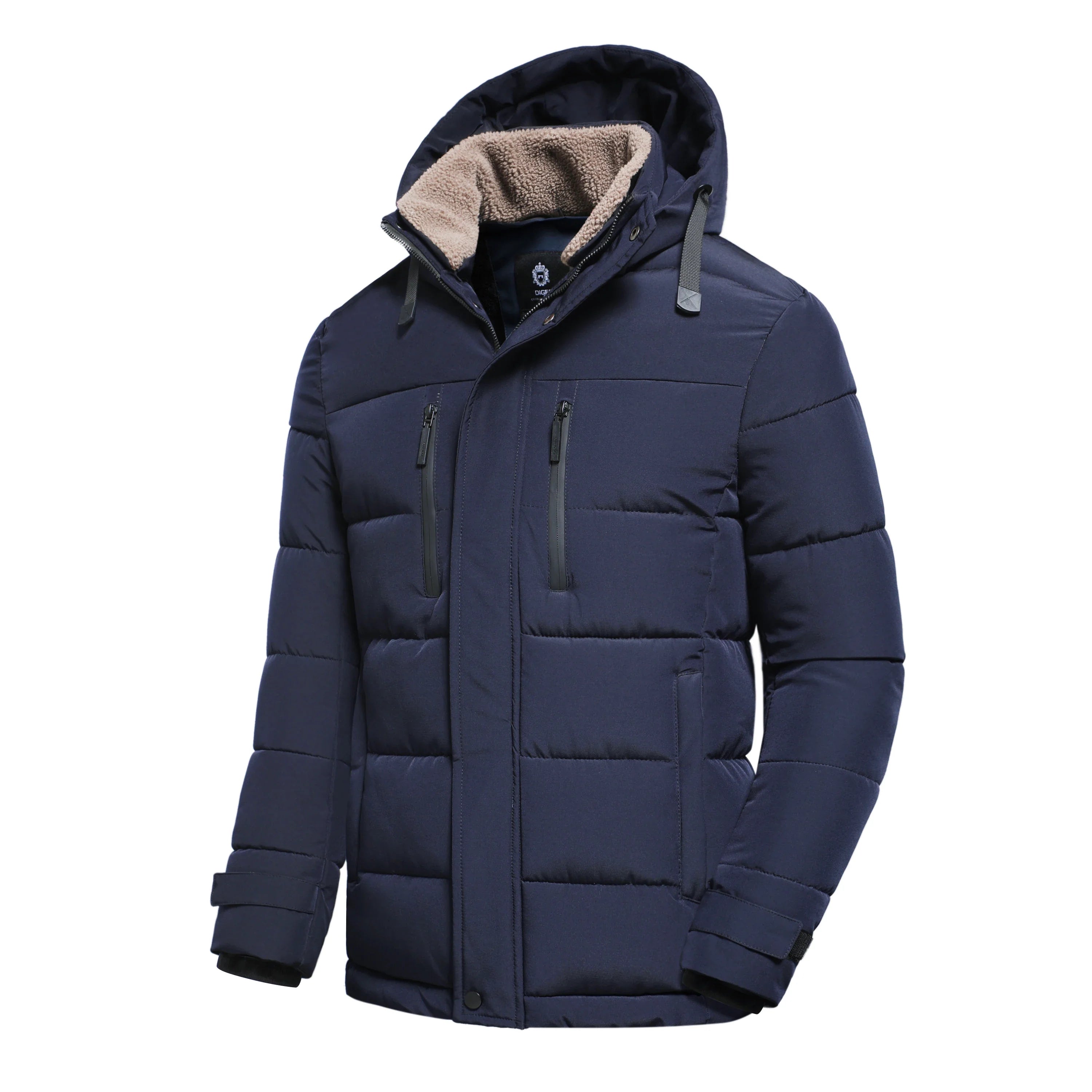 padded winter jacket with snap fastening detail