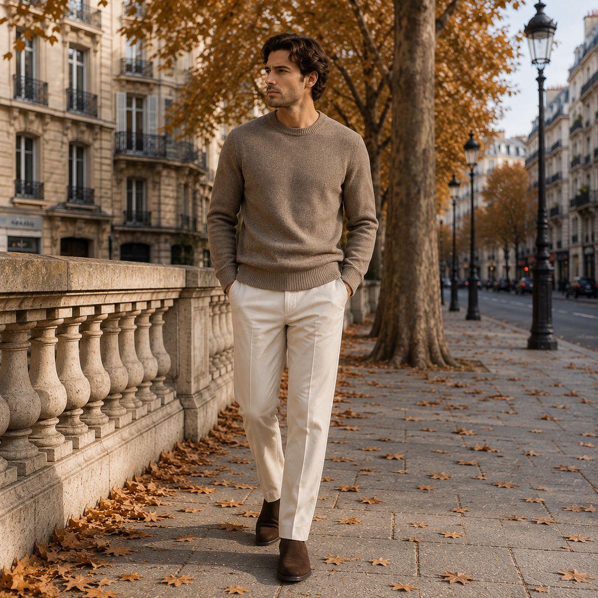Men's wool blend half zip jumper