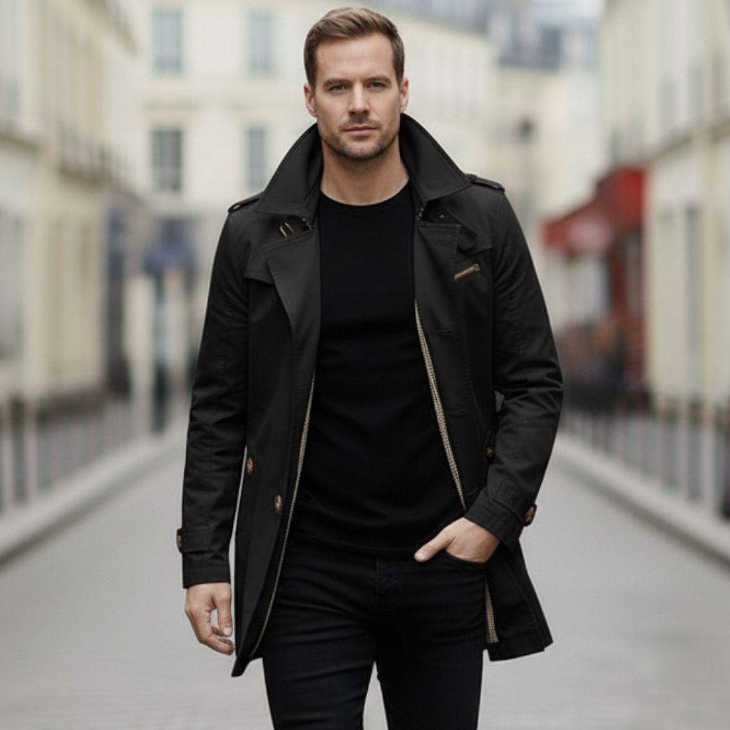 Trench coat croisé homme