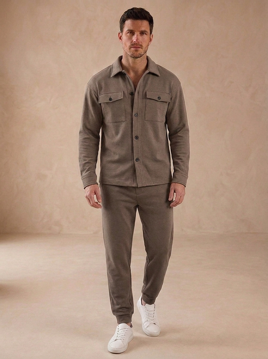 Casual two piece set with drawstring trousers