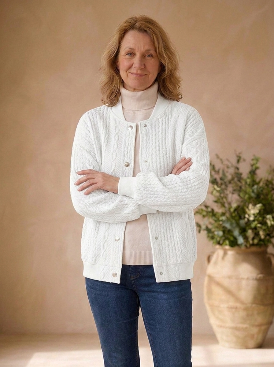 Casual button cardigan with a cropped silhouette