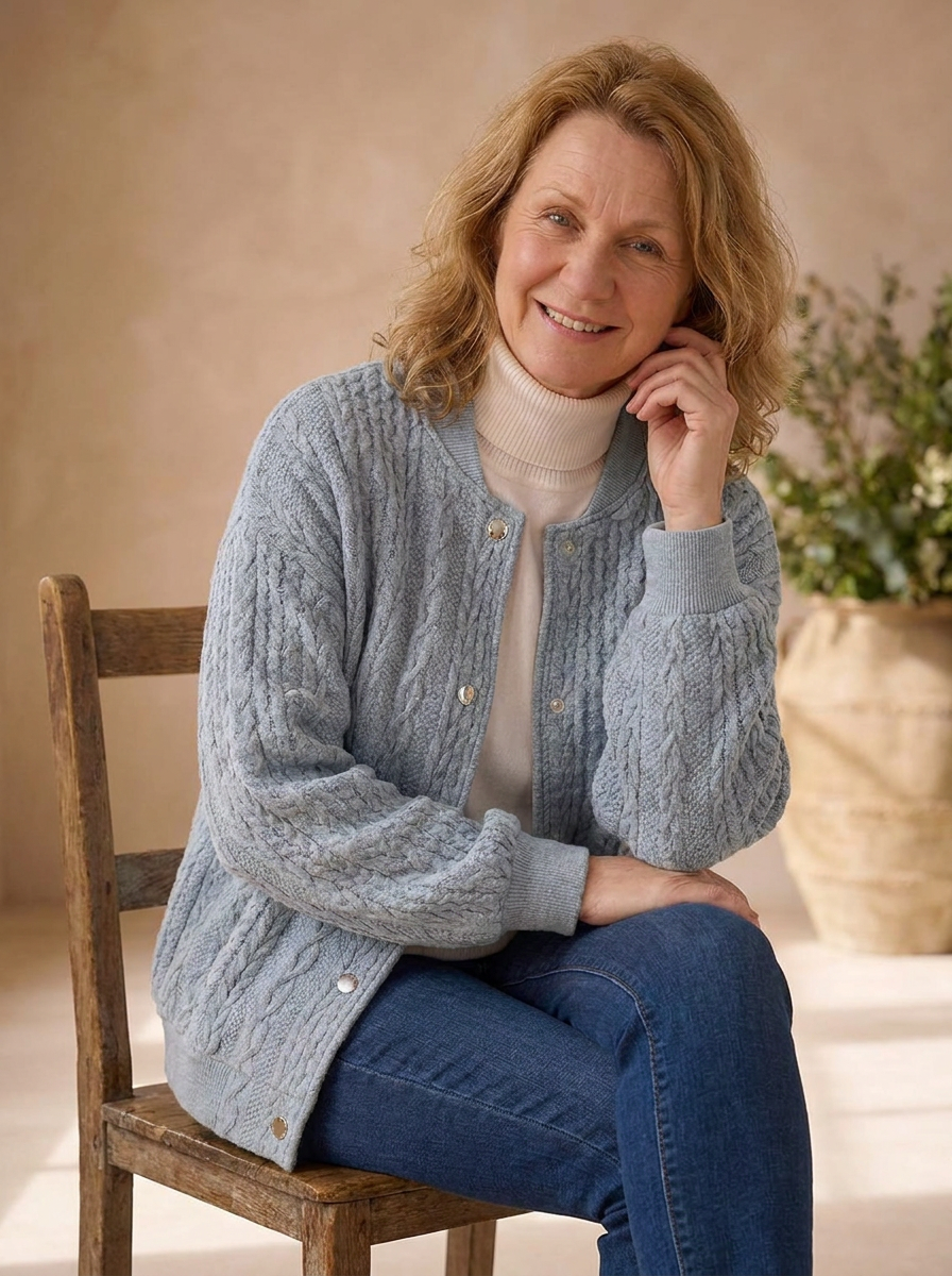 Cropped cardigan for autumn and winter styling