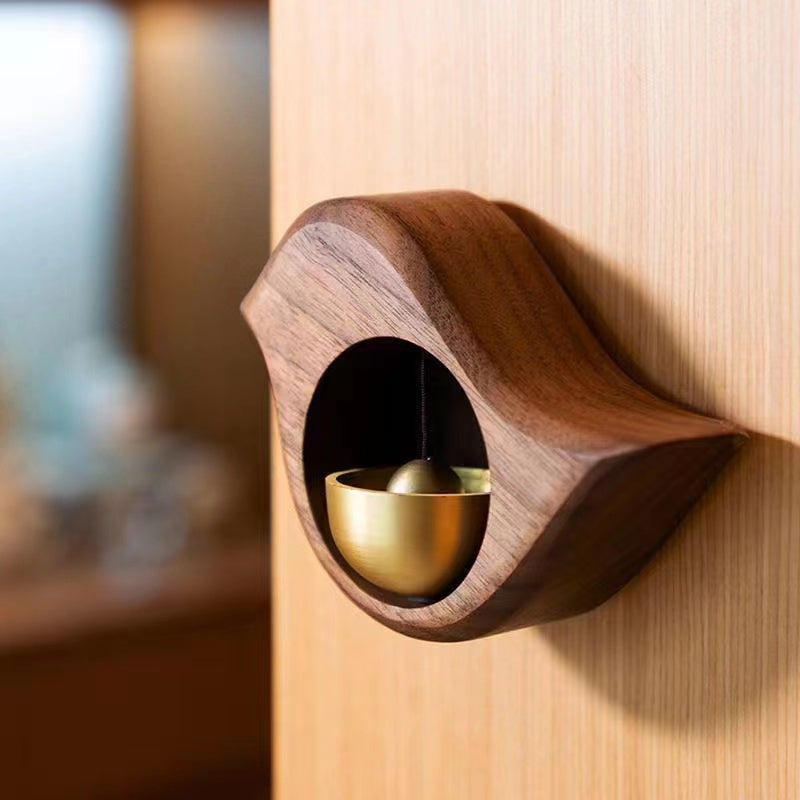 Carillons de Porte en Bois BellCharm avec Accent en Laiton