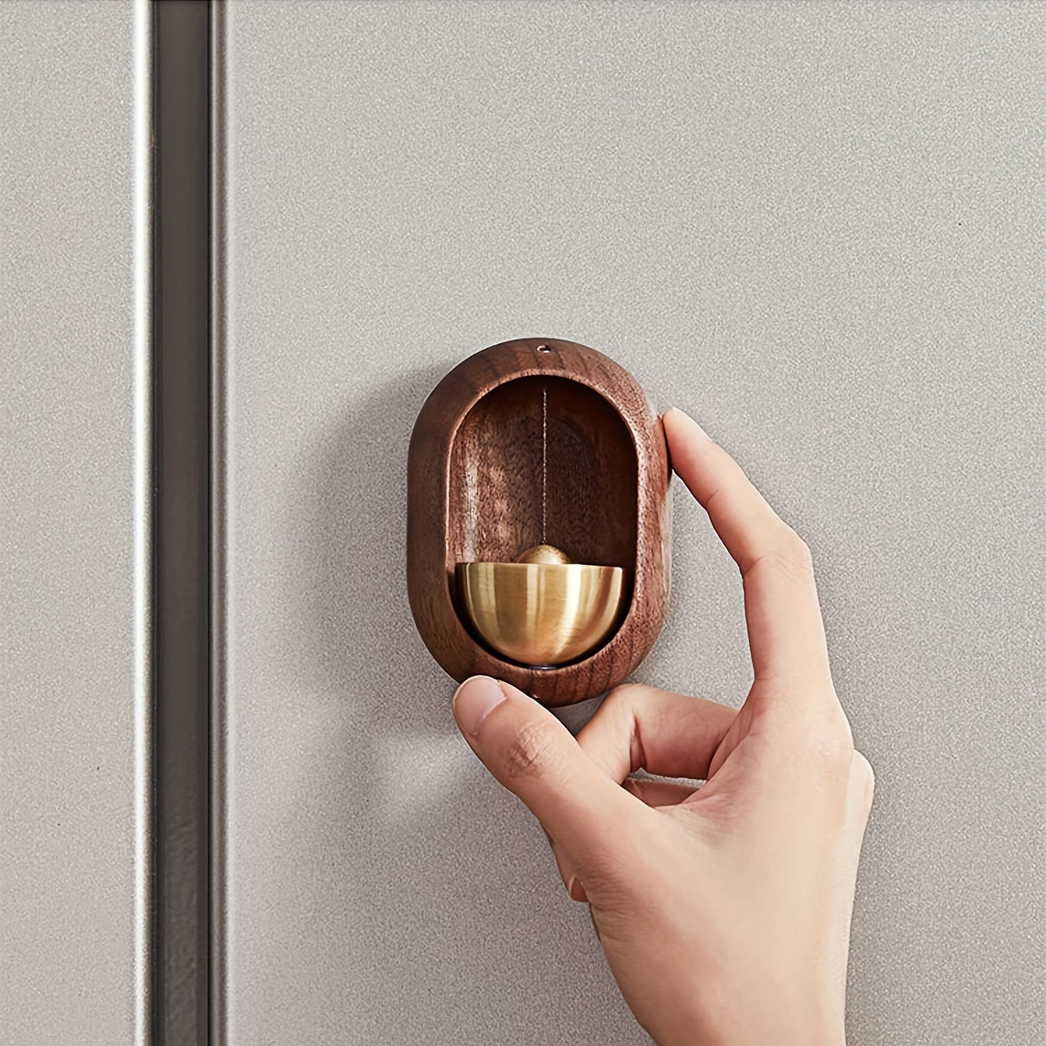 Carillons de Porte en Bois BellCharm avec Accent en Laiton