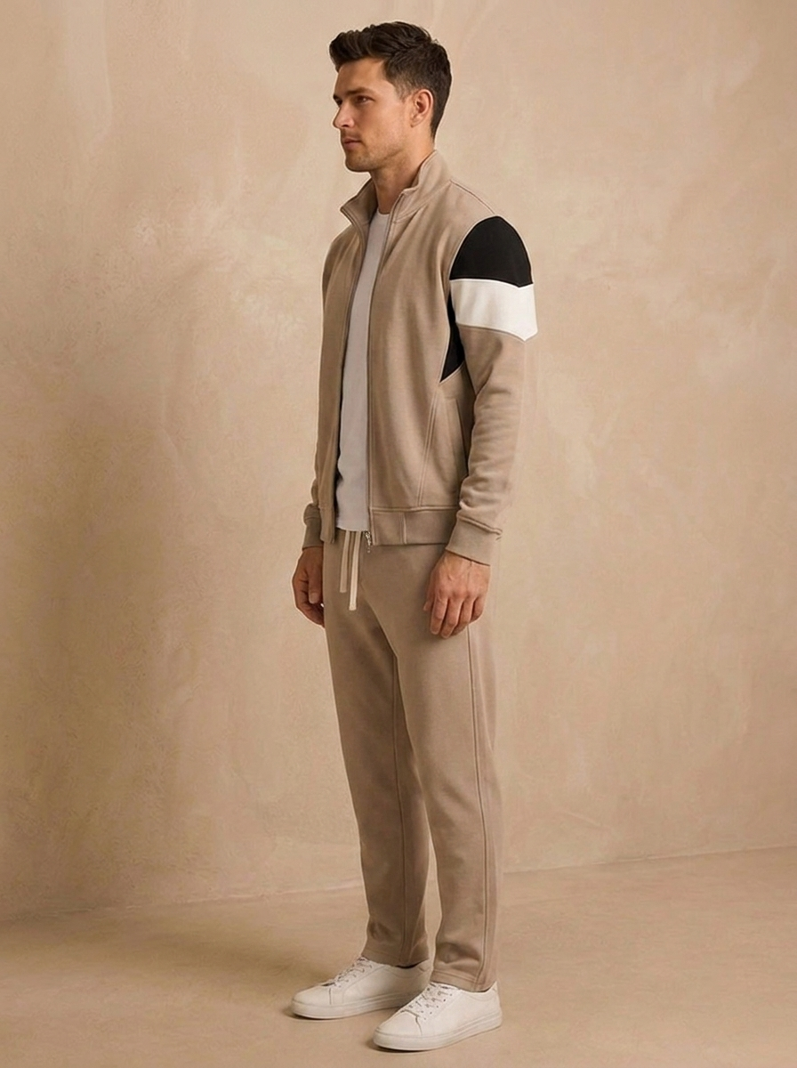 Zip up tracksuit with matching drawstring trousers