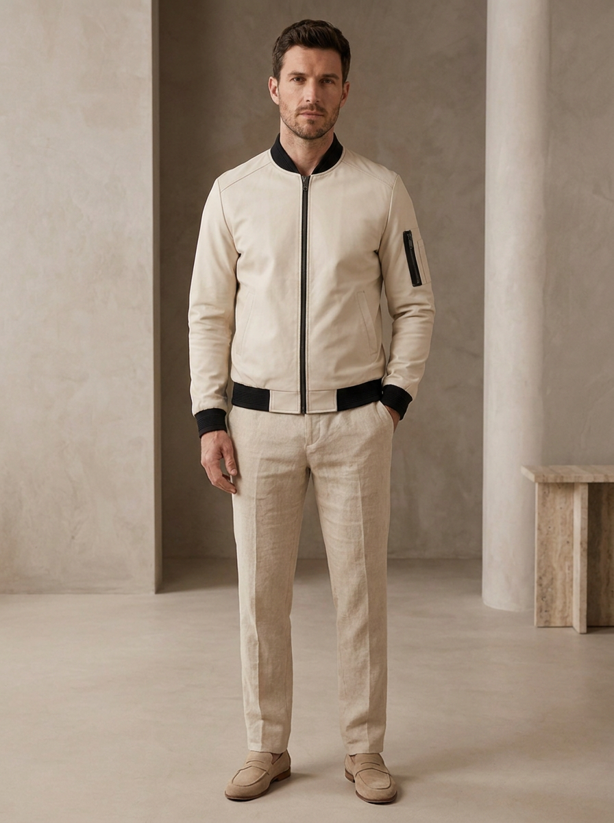 Men's short length bomber jacket