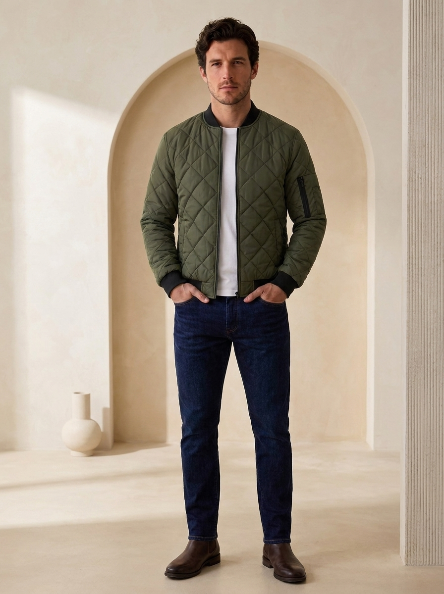 Lightweight polyester jacket for men