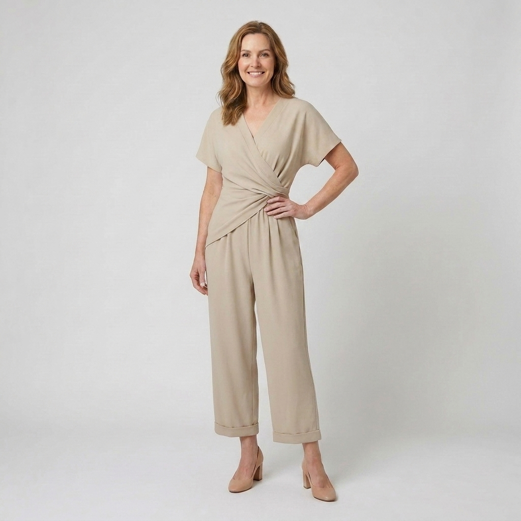 Short sleeve top and matching shorts set suitable for holidays and casual outings