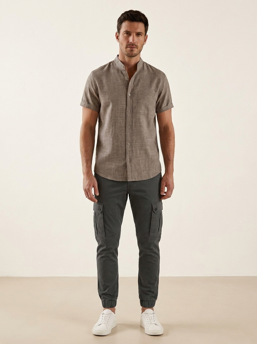Cotton jogger trousers with cargo pockets
